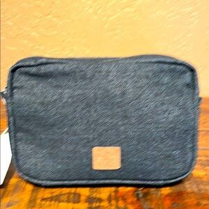 Lucky Brand NWT Black Denim Travel or Cosmetic Bag